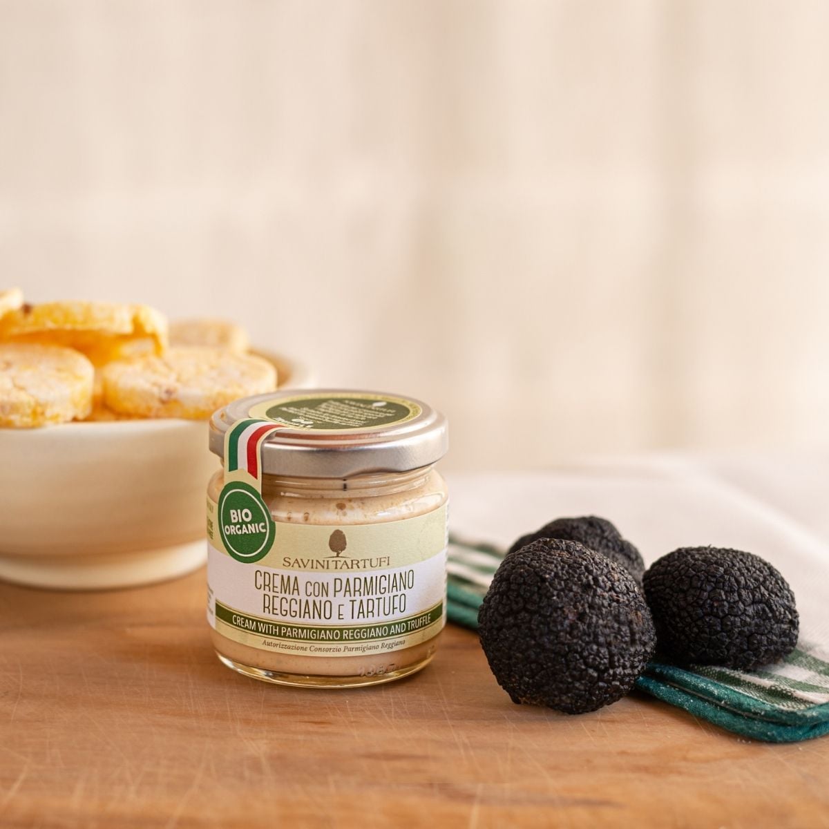 CREMA BIO CON PARMIGIANO REGGIANO E TARTUFO ITALIANO GR.90